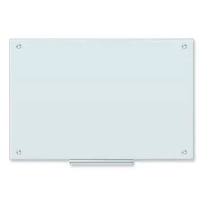 U Brands Glass Dry Erase Board, 36" x 24", White Surface