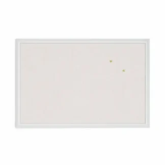 U Brands Linen Bulletin Board with Decor Frame, 30" x 20", Tan Surface, White Wood Frame