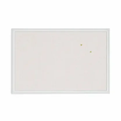 U Brands Linen Bulletin Board with Decor Frame, 30" x 20", Tan Surface, White Wood Frame