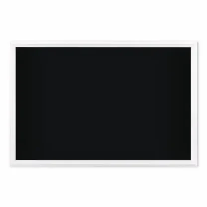 U Brands Magnetic Chalkboard with Decor Frame, Black Surface, White Wood Frame
