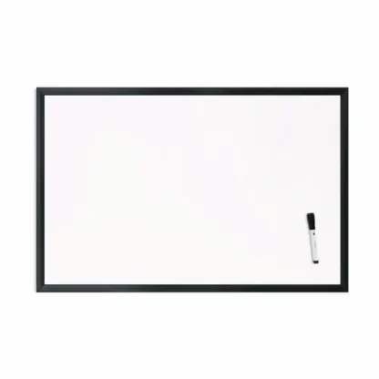 U Brands Magnetic Dry Erase Board with Wood Frame, 36" x 24" (Actual Size: 35" x 23"), White Surface, Black Wood Frame