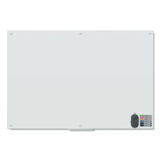 U Brands Magnetic Glass Dry Erase Board Value Pack, Frosted White Surface, 72" x 48" (Actual Size: 70" x 47")