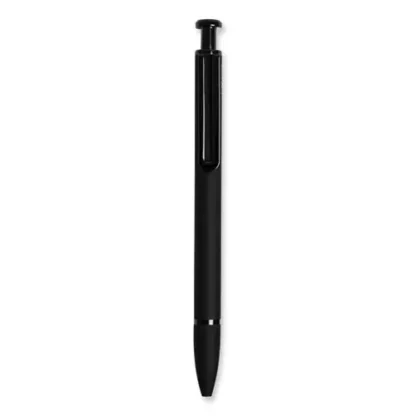 U Brands Monterey Soft Touch Ballpoint Pen, Retractable, Medium 1 mm, Black Ink, Midnight Barrel, 12/Pack