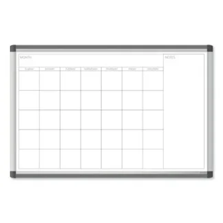 U Brands PINIT Magnetic Dry Erase Calendar, Monthly Planning/Scheduling, White Surface, Aluminum Frame, 36" x 24"