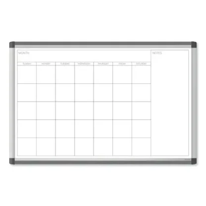U Brands PINIT Magnetic Dry Erase Calendar, Monthly Planning/Scheduling, White Surface, Aluminum Frame, 36" x 24"