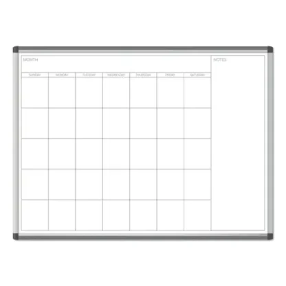 U Brands PINIT Magnetic Dry Erase Calendar, Monthly Planning/Scheduling, 48 x 36, White Surface, Aluminum Frame