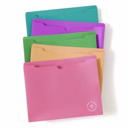 U Brands U-Eco Poly File Jackets, Straight Tab, Letter Size, Assorted, 10/Pack