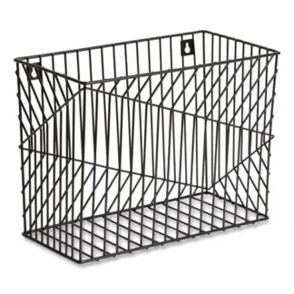 U Brands Vena Hanging File Basket, Letter Size, Black