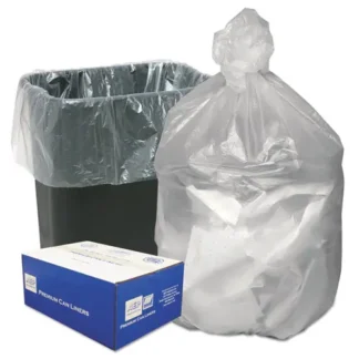 Ultra Plus® Can Liners, 10 gal, Natural, 24" x 24", 50 Bags/Roll, 20 Rolls/Carton