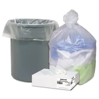 Ultra Plus® Can Liners, 33 gal, 11 mic, 33" x 40", Natural, 10 Bags/Roll, 10 Rolls/Carton