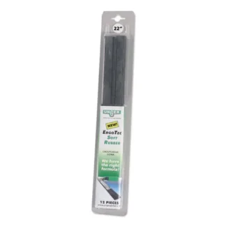 Unger® ErgoTec Replacement Squeegee Blades, 16" Wide, Black Soft Rubber, 12/Pack