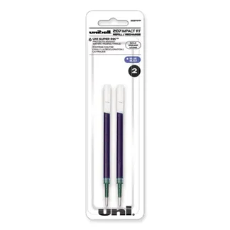 uniball® 207 Impact RT Gel Retractable Pen Refills, Bold, 1 mm, Blue Ink, 2/Pack