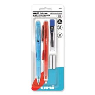uniball® Chroma Mechanical Pencils, 0.7 mm, HB (#2), Black Lead, Assorted Barrel Colors, 2/Pack