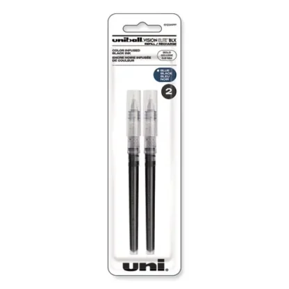 uniball® Refill for Vision Elite Roller Ball Pens, Bold Conical Tip, Assorted Ink Colors, 2/Pack