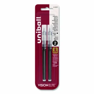 uniball® Refill for Vision Elite Roller Ball Pens, Bold Conical Tip, Black Ink, 2/Pack