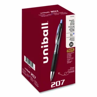 uniball® Signo 207 Gel Pen Value Pack, Retractable, Medium 0.7 mm, Blue Ink, Smoke/Black/Blue Barrel, 36/Box