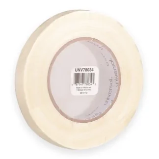 Universal® 190# Medium Grade Filament Tape, 3" Core, 18 mm x 54.8 m, Clear