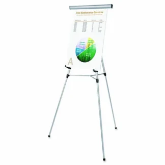 Universal® 3-Leg Telescoping Easel with Pad Retainer, Aluminum, Silver