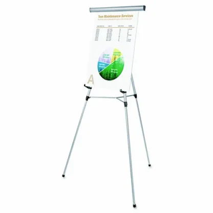 Universal® 3-Leg Telescoping Easel with Pad Retainer, Aluminum, Silver