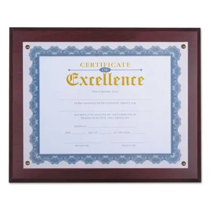 Universal® Award Plaque, 13.3 x 11, Mahogany with Mahogany Border