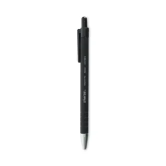 Universal™ Ballpoint Pen, Retractable, Medium 1 mm, Black Ink, Black Barrel, Dozen