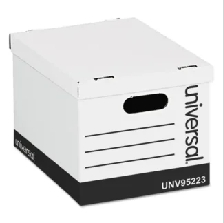 Universal® Basic-Duty Easy Assembly Storage Files, Letter/Legal, White, 12/Carton