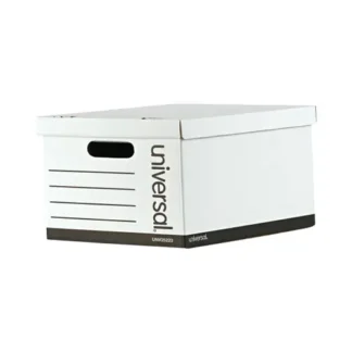 Universal® Basic-Duty Economy Record Storage Boxes, Letter/Legal Files, White, 10/Carton