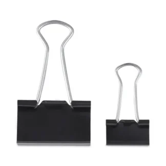 Universal® Binder Clips with Storage Tub, Assorted Sizes, Black/Silver, 60 Count