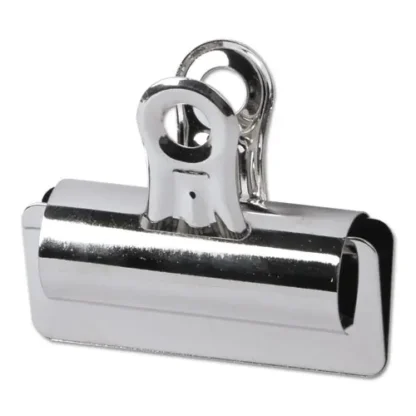 Universal® Bulldog Clips, Large, Nickel, 12/Pack