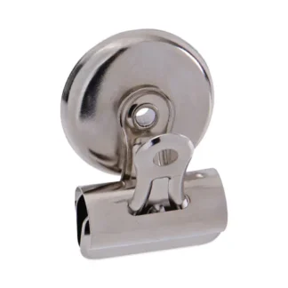 Universal® Bulldog Magnetic Clips, Small, Nickel, 18/Pack