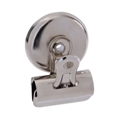 Universal® Bulldog Magnetic Clips, Small, Nickel, 18/Pack