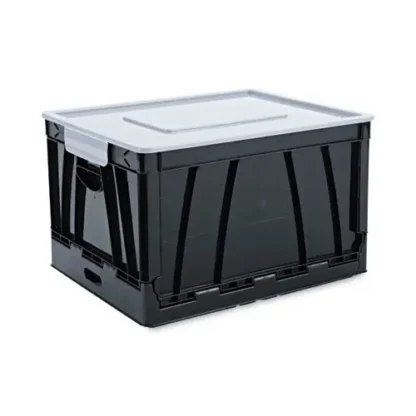 Universal® Collapsible Crate, Letter/Legal Files, Black/Gray, 2/Pack