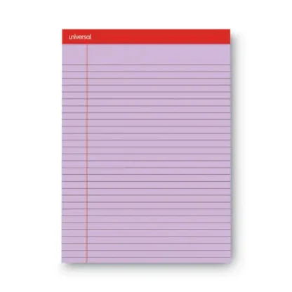 Universal® Colored Perforated Ruled Writing Pads, Wide/Legal Rule, 50 Orchid 8.5 x 11 Sheets, Dozen
