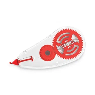 Universal® Correction Tape Dispenser, Non-Refillable, Transparent Red Applicator