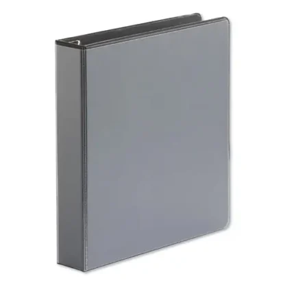 Universal® Deluxe Easy-to-Open D-Ring View Binder, 3 Rings, 1.5" Capacity, 11 x 8.5, Black