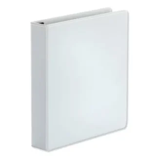 Universal® Deluxe Easy-to-Open D-Ring View Binder, 3 Rings, 1.5" Capacity, 11 x 8.5, White