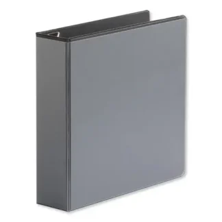 Universal® Deluxe Easy-to-Open D-Ring View Binder, 3 Rings, 2" Capacity, 11 x 8.5, Black