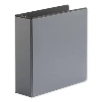 Universal® Deluxe Easy-to-Open D-Ring View Binder, 3 Rings, 3" Capacity, 11 x 8.5, Black
