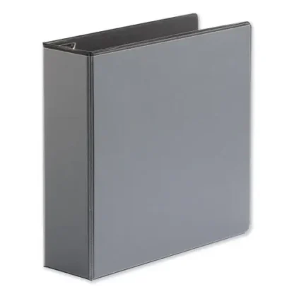 Universal® Deluxe Easy-to-Open D-Ring View Binder, 3 Rings, 3" Capacity, 11 x 8.5, Black
