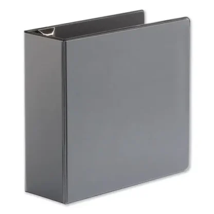 Universal® Deluxe Easy-to-Open D-Ring View Binder, 3 Rings, 4" Capacity, 11 x 8.5, Black