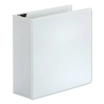 Universal® Deluxe Easy-to-Open D-Ring View Binder, 3 Rings, 4" Capacity, 11 x 8.5, White