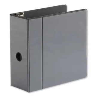 Universal® Deluxe Easy-to-Open D-Ring View Binder, 3 Rings, 5" Capacity, 11 x 8.5, Black