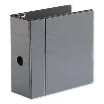 Universal® Deluxe Easy-to-Open D-Ring View Binder, 3 Rings, 5" Capacity, 11 x 8.5, Black