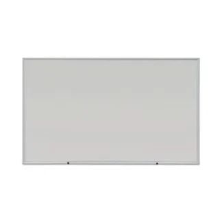 Universal® Deluxe Melamine Dry Erase Board, 60" x 36", White Surface, Anodized Aluminum Frame