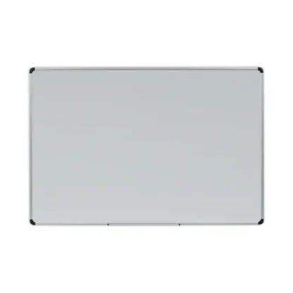 Universal® Deluxe Porcelain Magnetic Dry Erase Board, Silver/Black Aluminum Frame