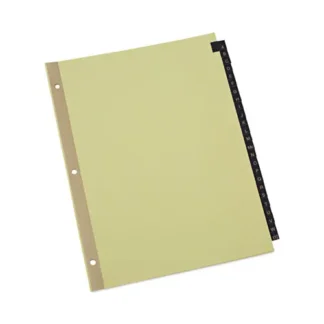 Universal® Deluxe Preprinted Simulated Leather Tab Dividers with Gold Printing, 25-Tab, A to Z