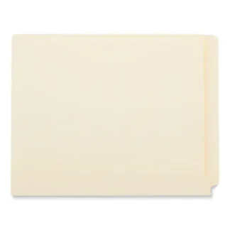Universal® Deluxe Reinforced End Tab Folders, Straight Tabs, Letter Size, Manila, 100/Box