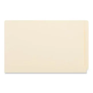 Universal® Deluxe Reinforced End Tab Folders, Straight Tabs, Legal Size, Manila, 100/Box