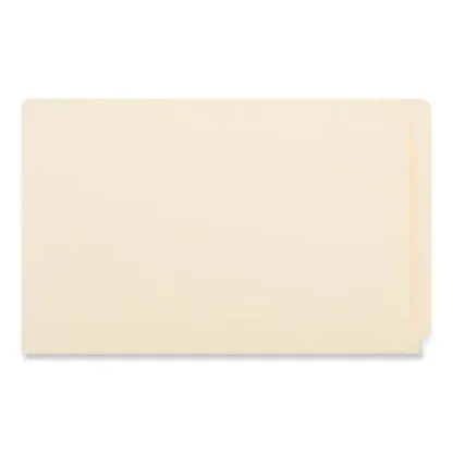 Universal® Deluxe Reinforced End Tab Folders, Straight Tabs, Legal Size, Manila, 100/Box