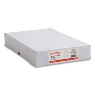 Universal® Deluxe Tyvek Envelopes, #15, Square Flap, Self-Adhesive Closure, 10 x 15, White, 100/Box